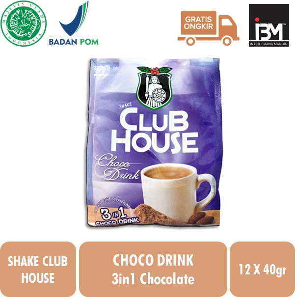 

Shake Club House 3in1 Choco Drink / Coklat Susu 12s x 40gr HALAL