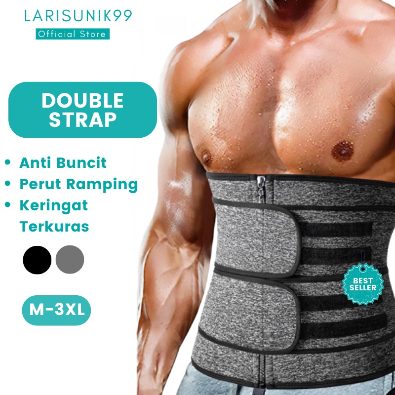 Korset Pelangsing Perut Pria Ampuh Olahraga Pelangsing Korset Pengecil Perut Corset Pakaian Dalam Pria Pembakar Lemak Kendur Penghancur Lemak Body Shaper Ampuh Pengecil Pinggang Slimming Waist Trainer Double Strap Perekat Import Premium Terbaru