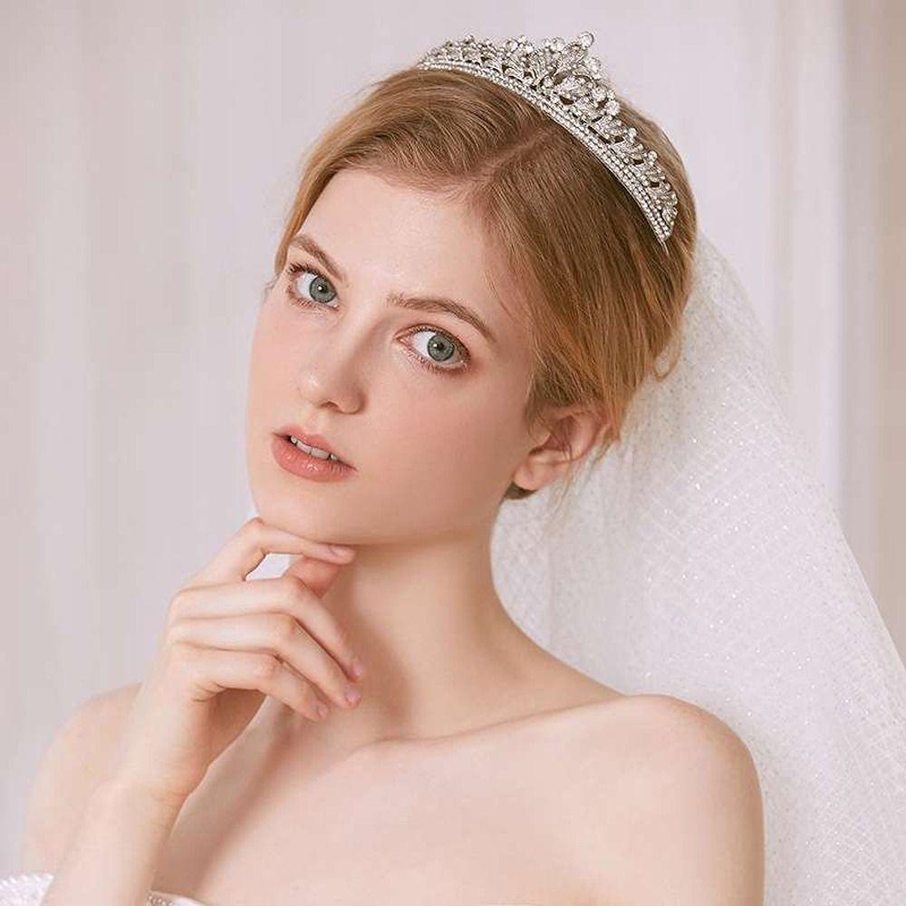 Augustina Mahkota Pengantin Wanita Trendi Temperamen Vintage Pernikahan Berlian Imitasi Alloy Baroque Kristal Gaya Korea Ikat Kepala