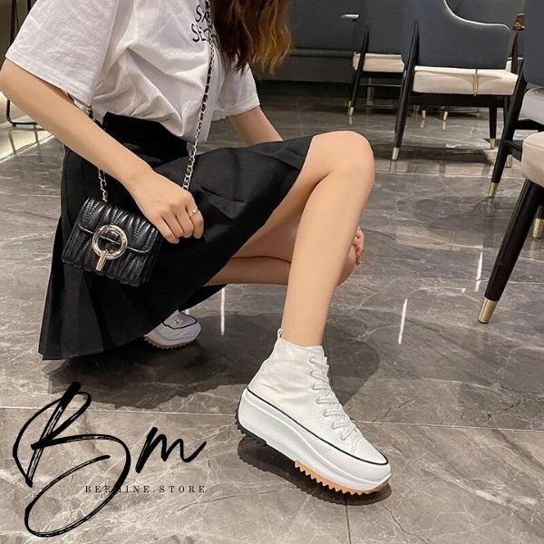 Sepatu Sneakers BALANCE Wanita Korean Tinggi 5 Cm Sol Rubber PVC Non-Slip Bahan Canvas Import NX225