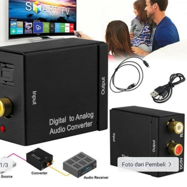 Paket kabel Optik Toslink + Conventer Optik Audio To RCA/Analog Audio