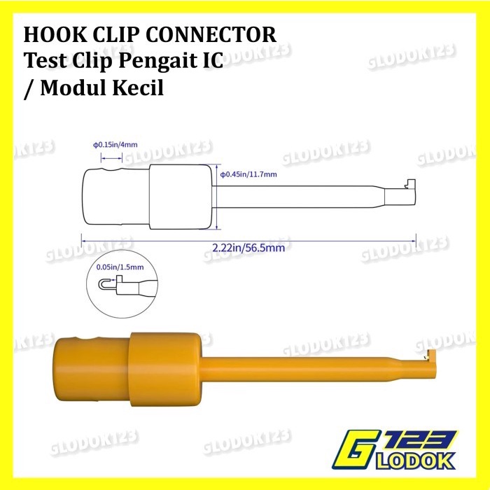 Test Clip Hook Probe Connector Klip Jepit Jepitan Pengait Kaki IC Pin