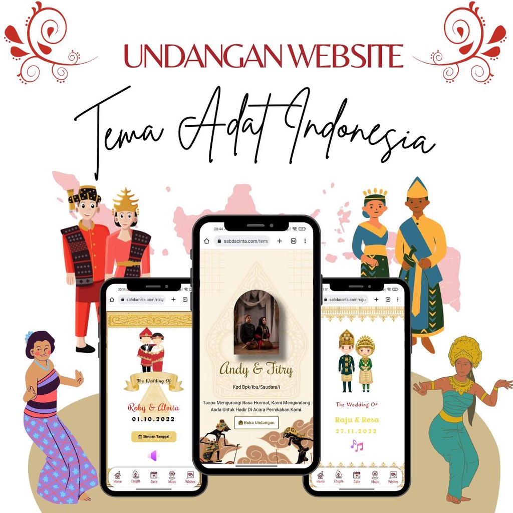 Jual Tema Adat Undangan Digital Website Pernikahan Tema Adat Jawa Sunda Betawi Batak Aceh 0760