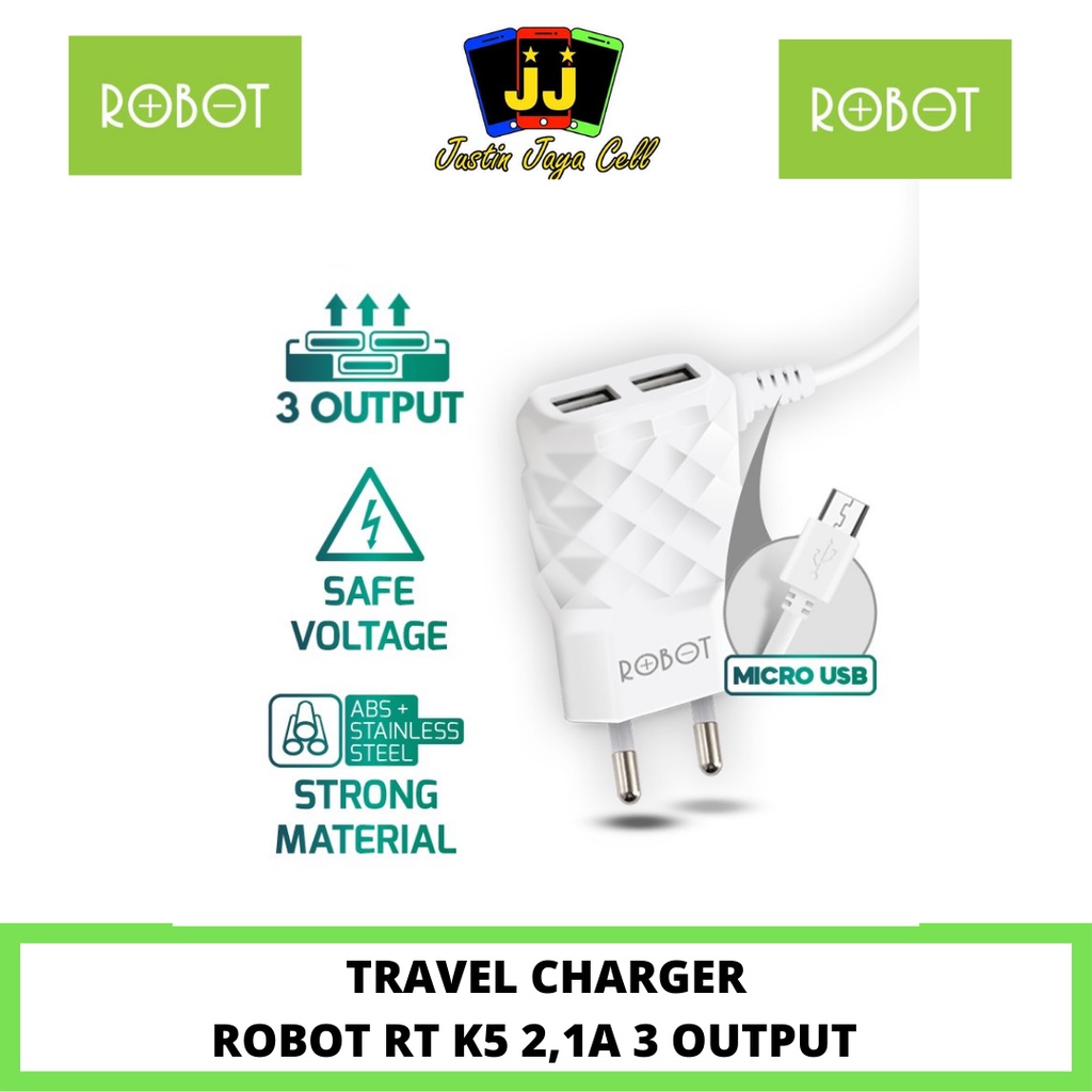 Charger ROBOT RT K5 2.1A 3 Output Original