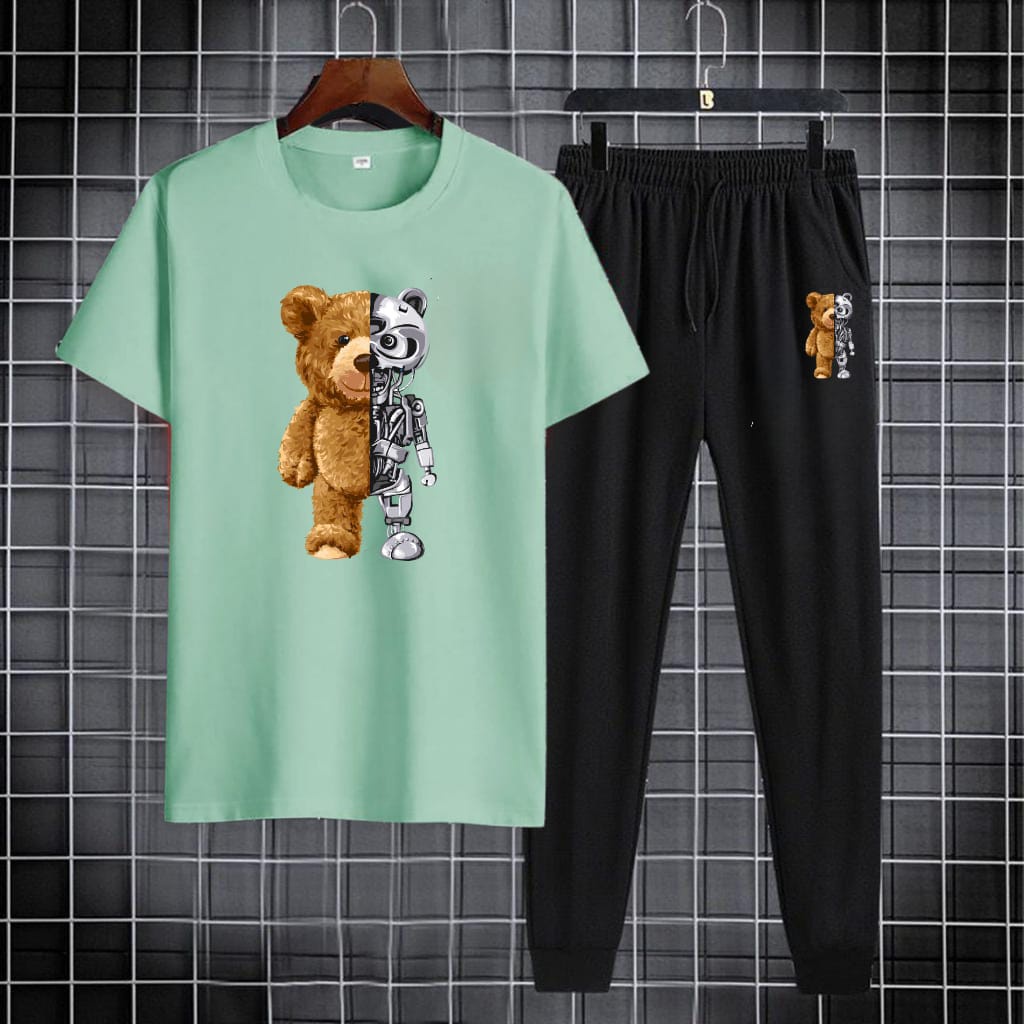 AMOSJKT28.SETELAN BEAR ROBOT/SETELAN DEWASA/SETELAN LENGAN PENDEK/ATASAN DANJOGGER