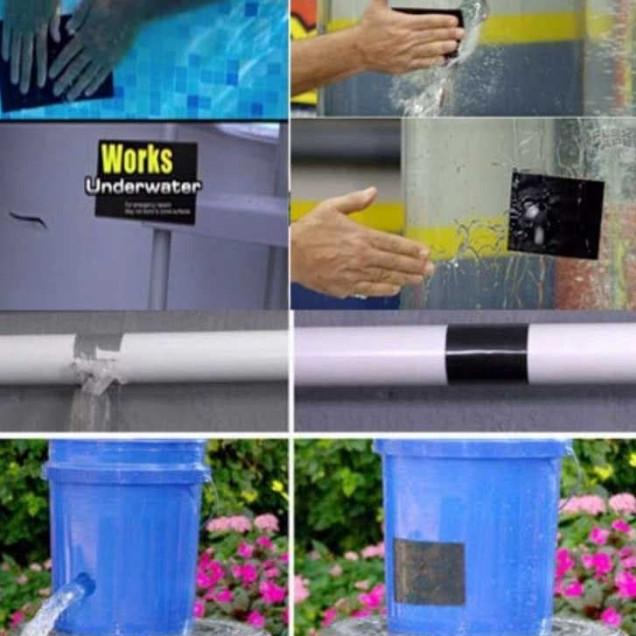 

Lakban Anti Bocor tambal kolam renang, pipa, paralon, ember