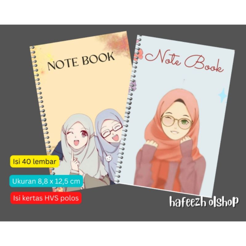 

Buku Catatan Notebook Notes Notepad Spiral Cover Islami Muslimah Hijab