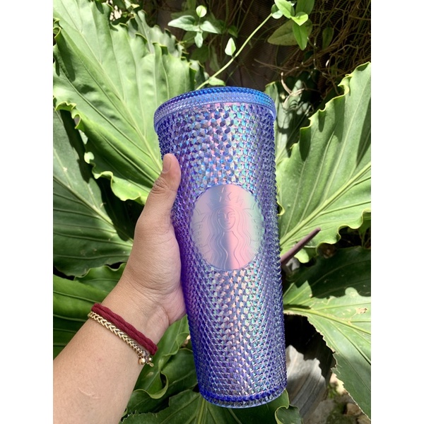 Tumbler Starbucks Stud Studded Aurora Translucent Blue