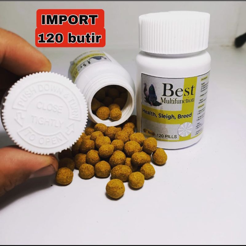 PIL MULTIFUNCTION BEST 120 BUTIR JAMU VITAMIN BURUNG MERPATI DARA GIRING KEKET KESEHATAN