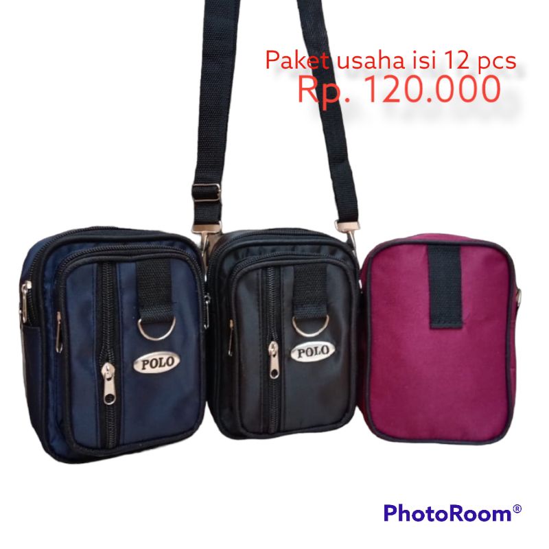 Grosir Tas Selempang Mini isi 12 Pcs 3 warna Tas Slingbag