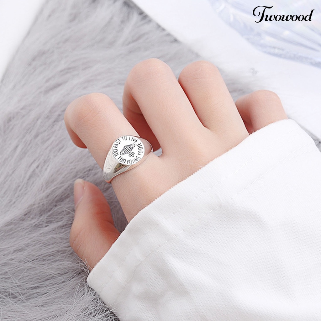 Cincin Model Terbuka Adjustable Bentuk Saturnus Bulat Untuk Wanita