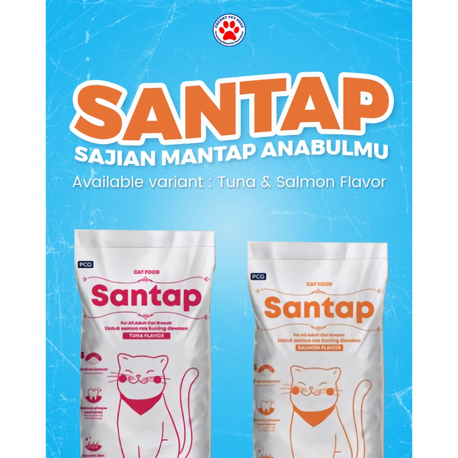 SANTAP MAKANAN KUCING ADULT TUNA &amp; SALMON KEMASAN 800 GRAM