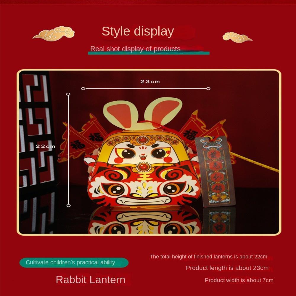 R-bunga Lampion Merah Dekorasi Tahun Baru China Lantern Handmade Handheld Projection