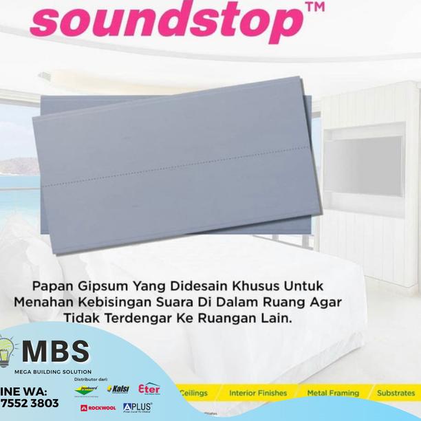 Papan Gipsum KEDAP SUARA SOUNDSTOP 12 mm - Gypsum Jayaboard