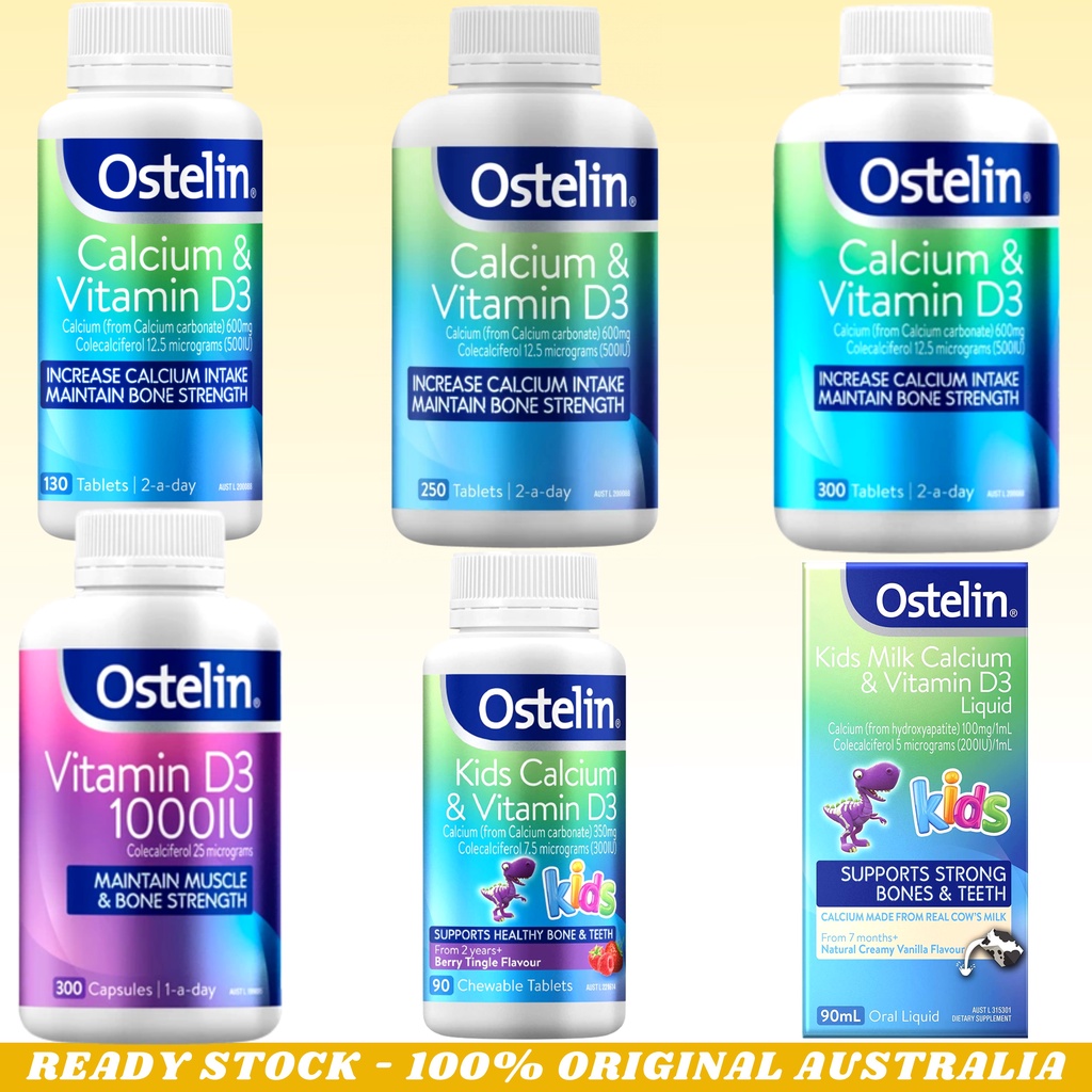 OSTELIN Calcium &amp; Vitamin D3 130 Tablet 250 300 Tablets / Cal DK2 D K2 60 Tab / OSTELIN Vitamin D3 1000IU 300 Kapsul Vit D 1000 IU Capsules