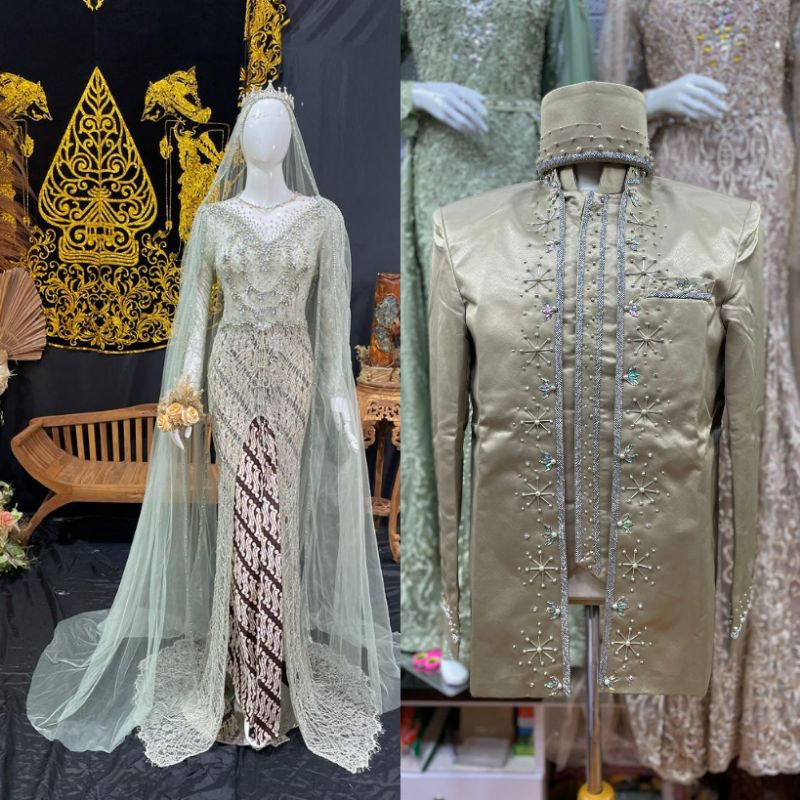 CAUPLE DRES KEBAYA CHANTYLI //CAUPLE PASANGAN KEBAYA AKAD MODREN /KEBAYA PASANGAN TERBARU// AKAD EKOR PREMIUN//BAJU PENGANTIN TERBARU|KEBAYA DRESS MODERN//KEBAYA MASA KINI