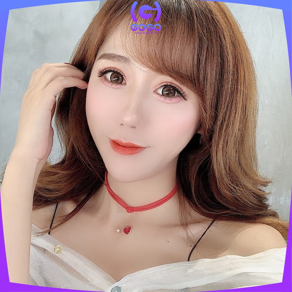 GOGO-K126 Kalung Choker Necklace Wanita Bentuk Love Mutiara Korean Style / Kalung Aksen Mutiara Aksesoris Wanita Import