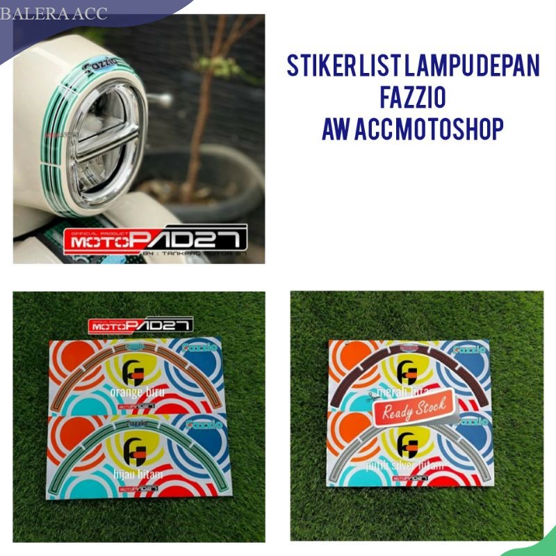 Stiker resin timbul list lampu depan FAZZIO Premium