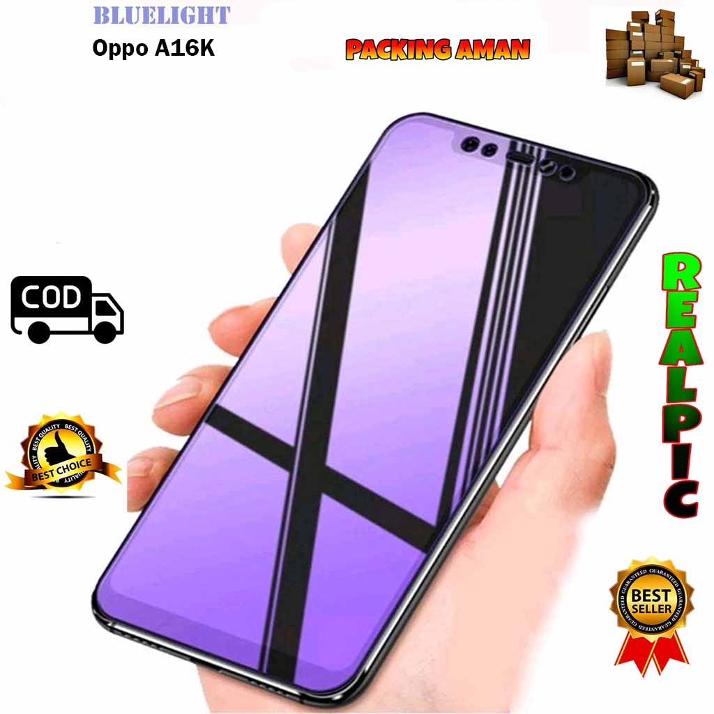 Tempered Glass Oppo A16K Matte Blue Light Anti Gores Full Screen Full Cover Protector