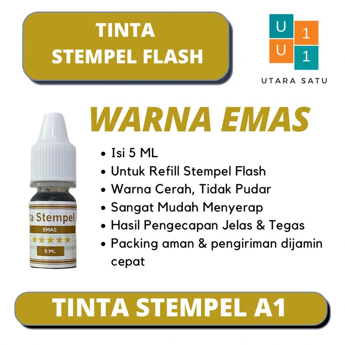 

Tinta Stempel Flash Warna Emas 5 Ml