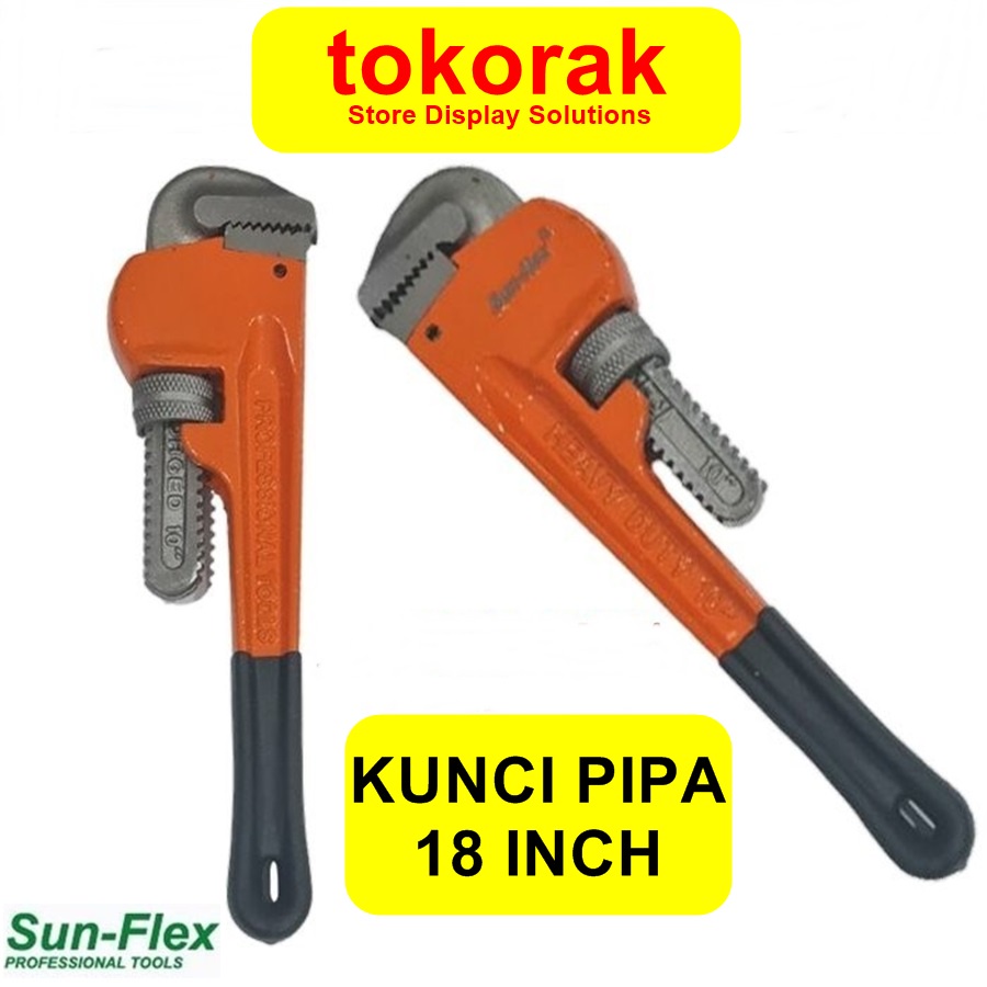 KUNCI PIPA 18 INCH SUN FLEX GAGANG KARET - KUNCI MONYET - KUNCI BETET