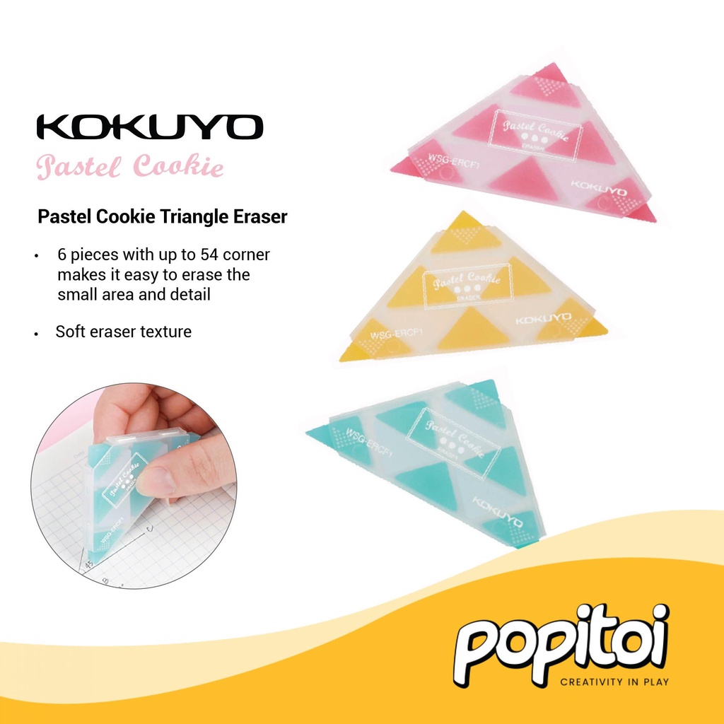 

Kokuyo Pastel Cookie Triangle Pencil Eraser Penghapus Pensil Bentuk Segitiga