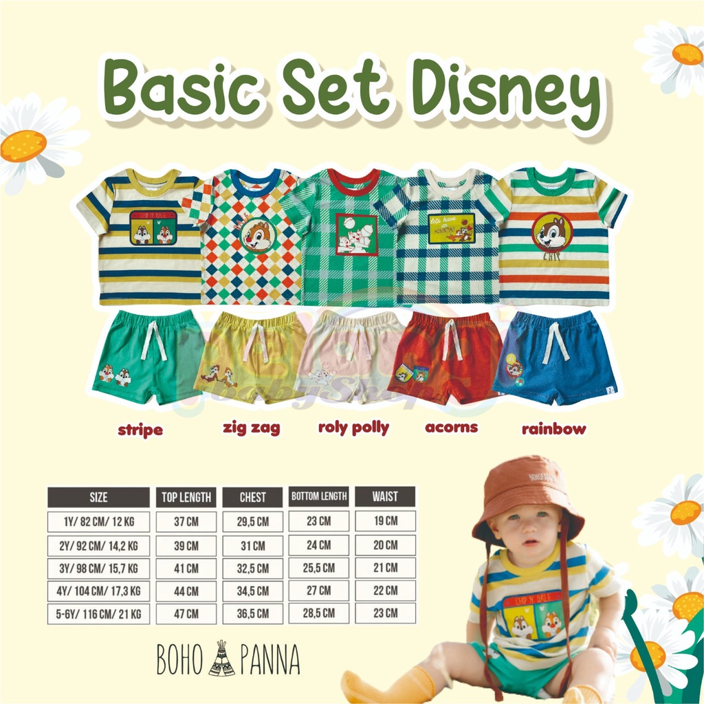 BOHOPANA | BOHO | BOHO PANNA BASIC SET | BASIC SET CHIP AND DALE | SETELAN ANAK-ANAK