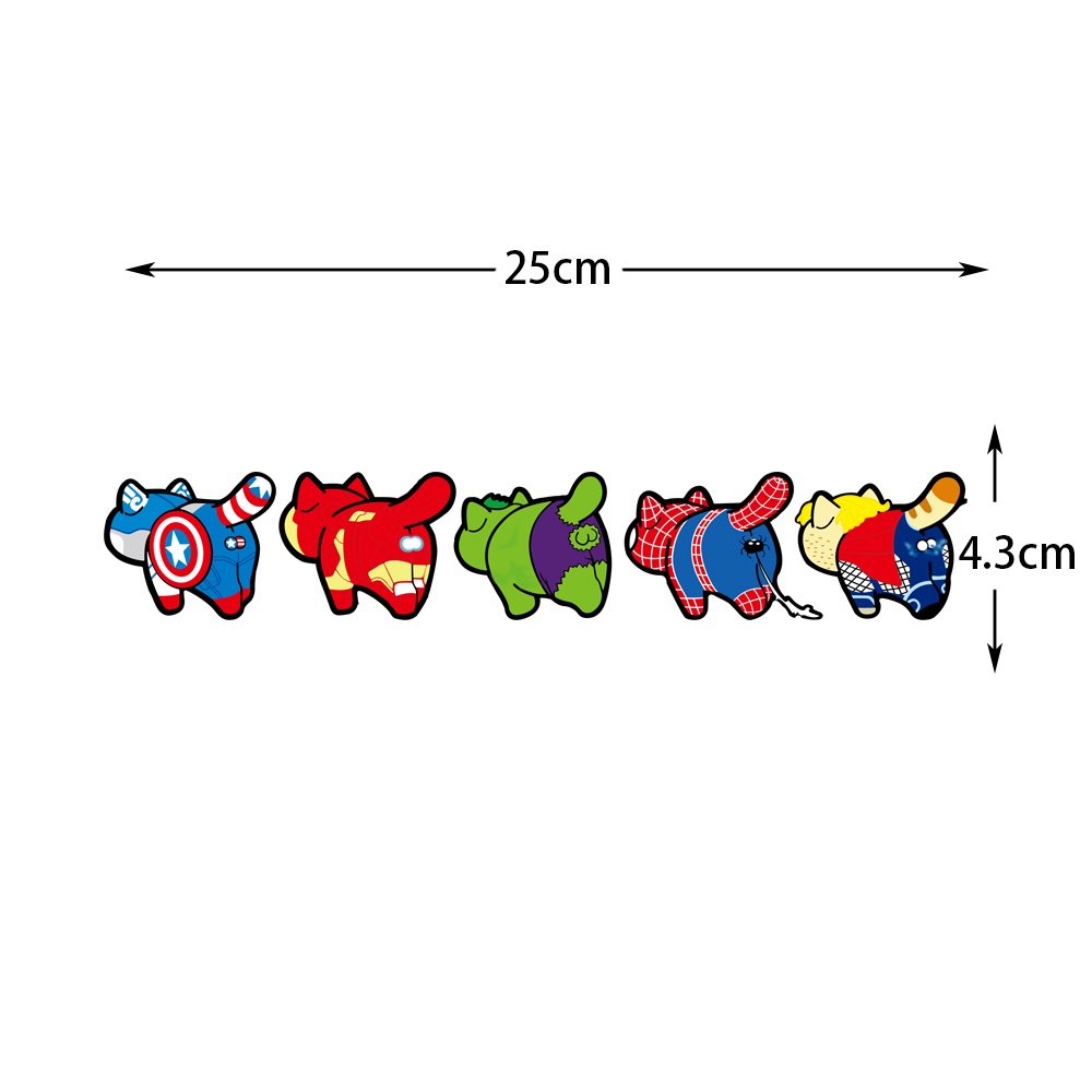 Marvel Avengers Spoof Cat Butt Reflective Motorcycle Sticker Waterproof Iron Man Spider Man American Captain Thor Car Stiker Dekoratif Lucu