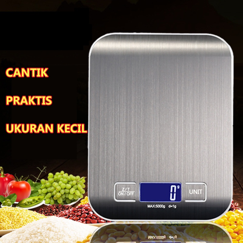 COD Timbangan Dapur Digital Kitchen Timbangan Kue Kopi Stainless 5kg/10kg