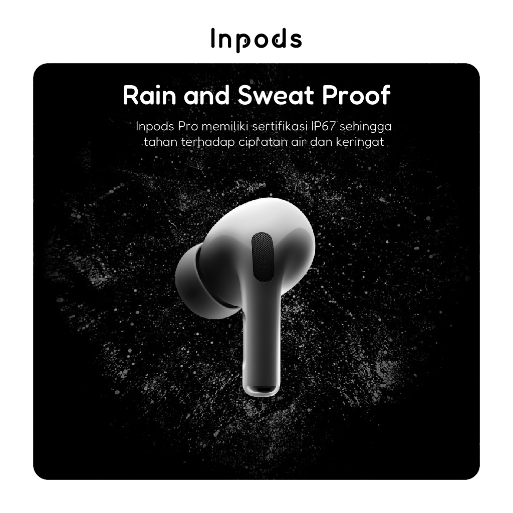 Official Inpods 13/3 Pro Black Headset Bluetooth TWS IOS &amp; Android