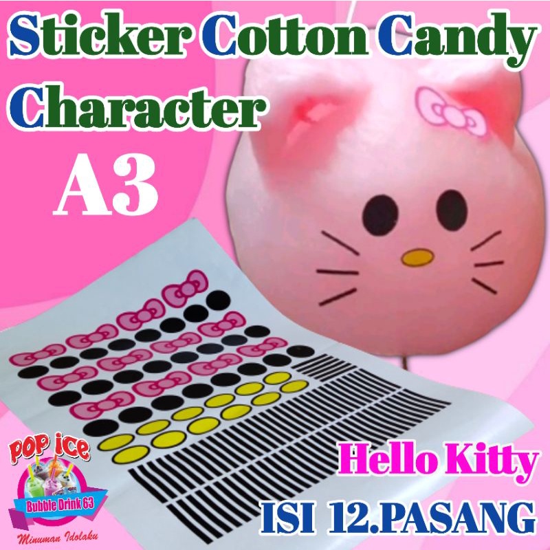 Stiker Arumanis Karakter Hello Kitty isi 12.pasang