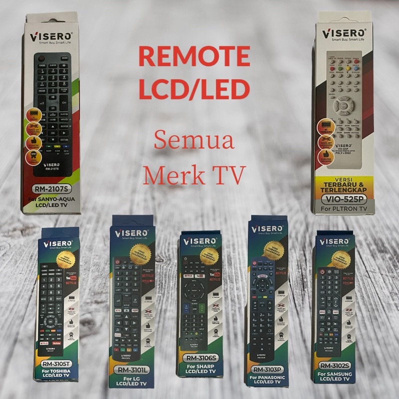 REMOTE TV VISERO LED/LCD SEMUA MERK