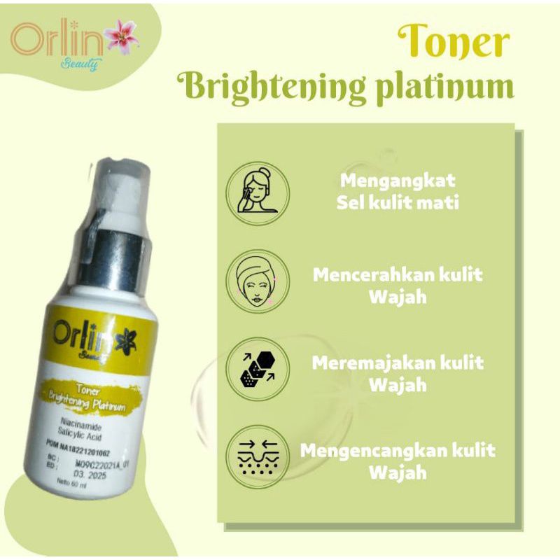 miffglow - Orlin beauty toner whitening brightening platinum whitening platinum orlin beauty toner