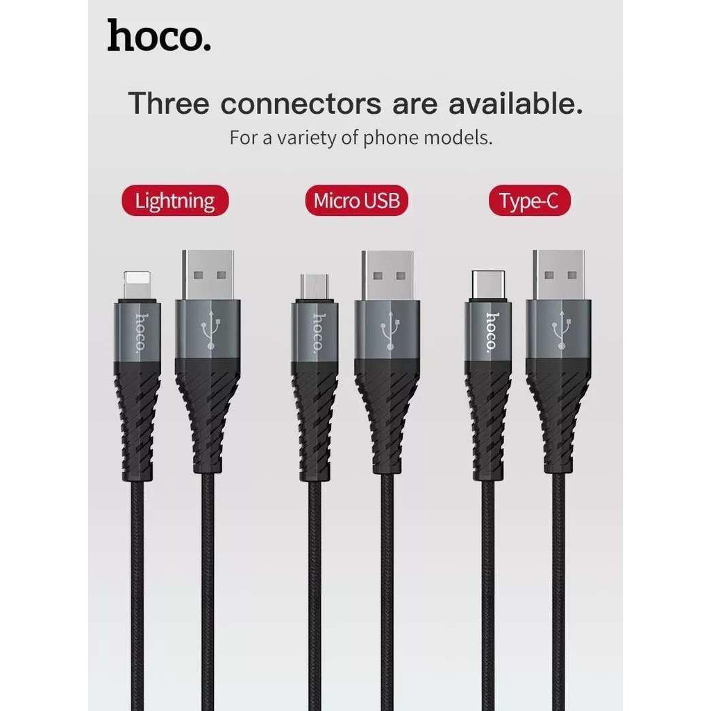 Hoco X38 Kabel Data Micro Type-C iPhone Fast Charging 2.4A / Cable Data Original