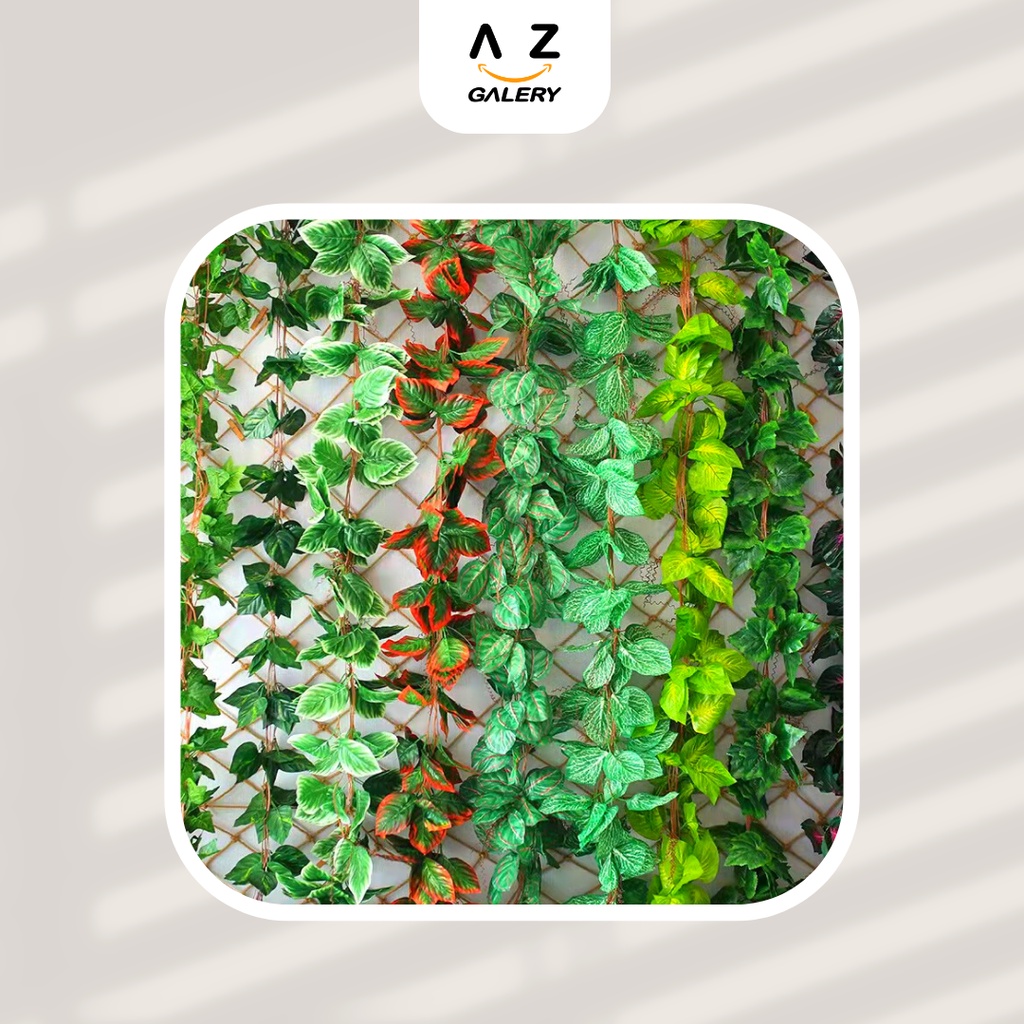 Tanaman Hias Plastik Daun Juntai Rambat Sintetis Palsu Hiasan Dekorasi Dinding Pagar Rumah Artifical Plants Azgalery PBP103
