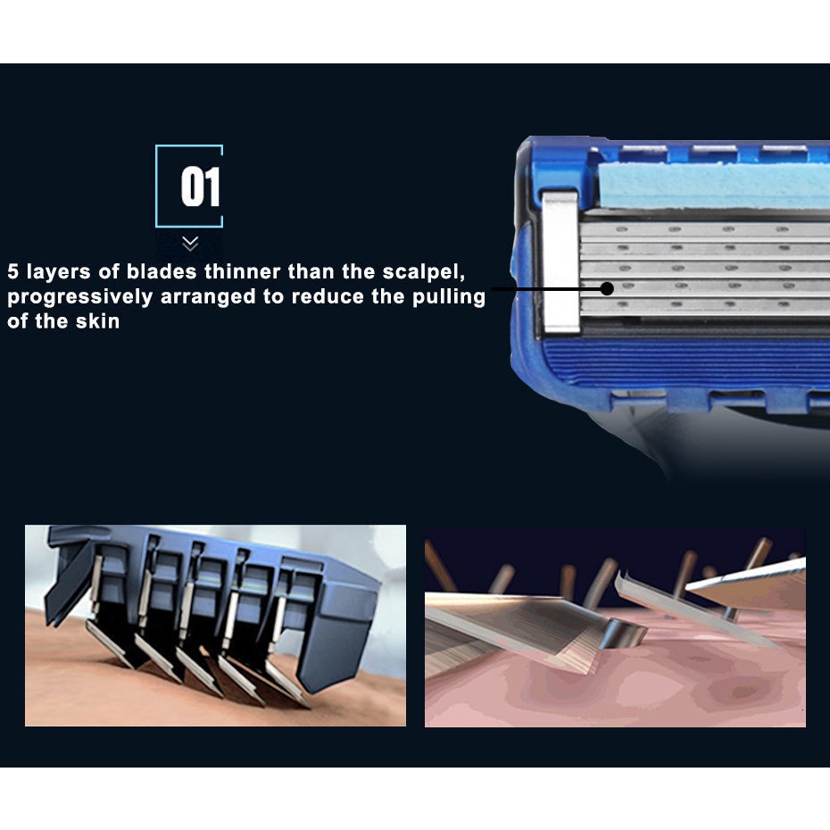 Sesuai untuk fusi Gillette Fusion 5 pisau razor/Gillette Fusion Proglide Alat Cukur Razor Pisau Cukur Isi Ulang
