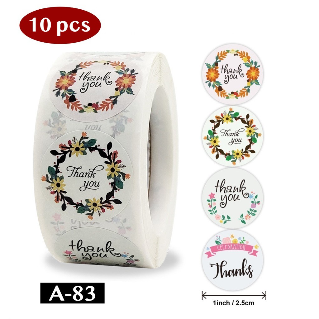 

(1ROLL ISI ±500pcs) STIKER THANK YOU - Sticker Terima Kasih Suvenir Olshop Segel Olshop Online Shop Packaging Packing Souvenir - Elinestore