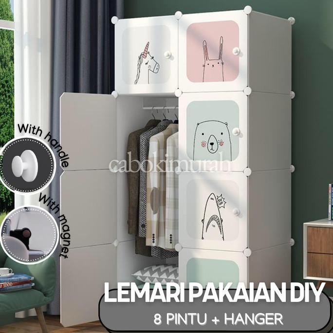 

MAGIC WARDROBE LEMARI BAJU PLASTIK DIY 8 PINTU + GANTUNGAN (DIY-009) stock ready