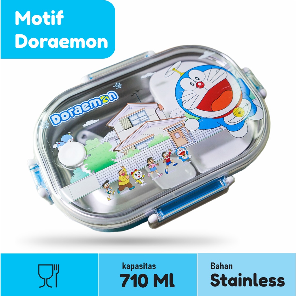 Tempat Makan Kotak Bekal Microwavable Lunch Box Kotak Makan Karakter Anak-anak Stainless PP+201