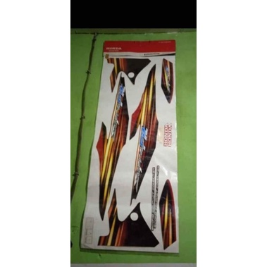 Striping Hitam - Merah Honda Supra Fit New - 871X0-KTL-700ZD