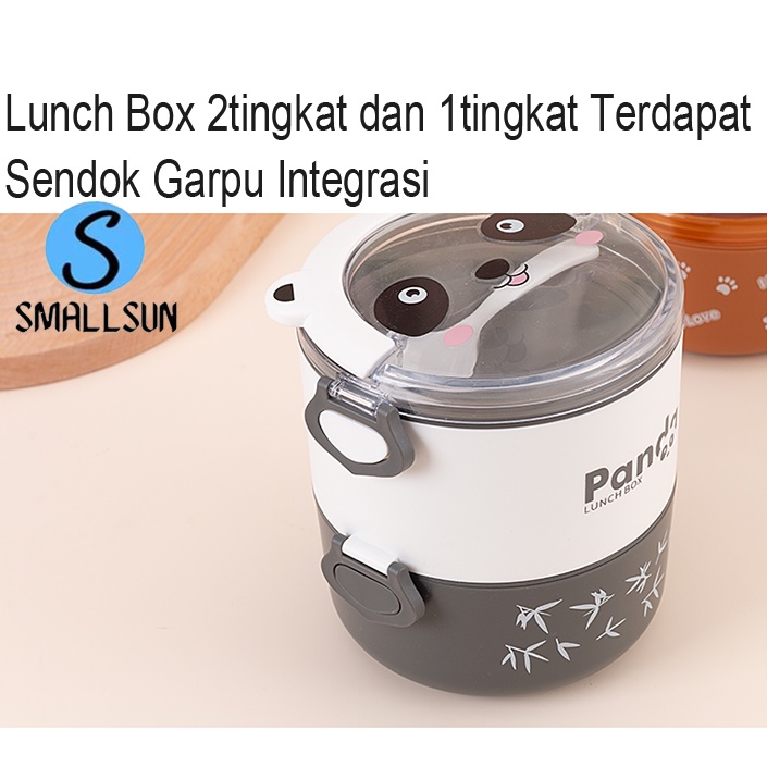 Kotak Bekal Set 2 Tingkat BPA Free Motif Animal Bisa Menggunakan Microwave smallsun