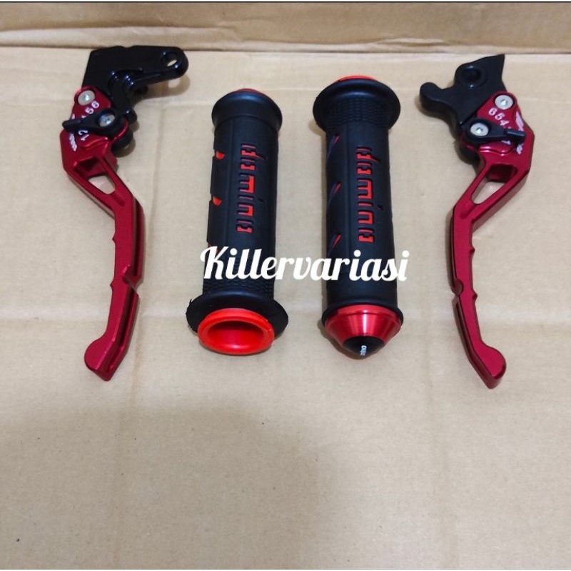 paket handle rem Mio Mio sporty Mio soul karbu handle rem kiri kanan + handgrip Jalu cnc sesuai foto harga sepaket