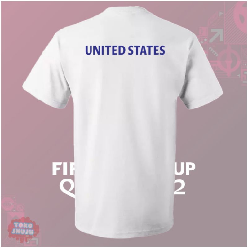 Baju Kaos Piala Dunia World Cup 2022 Team United States amerika DEPAN BELAKANG