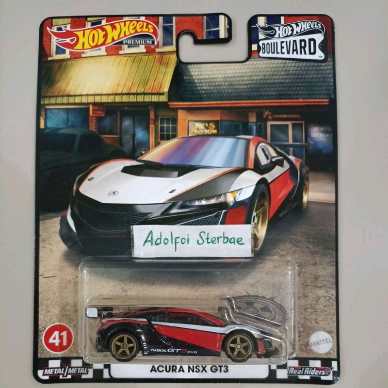 hotwheels hot wheels premium acura nsx gt3 edisi boulevard real riders ban karet honda