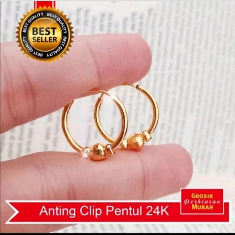 anting ring polos titanium size 25 jumbo