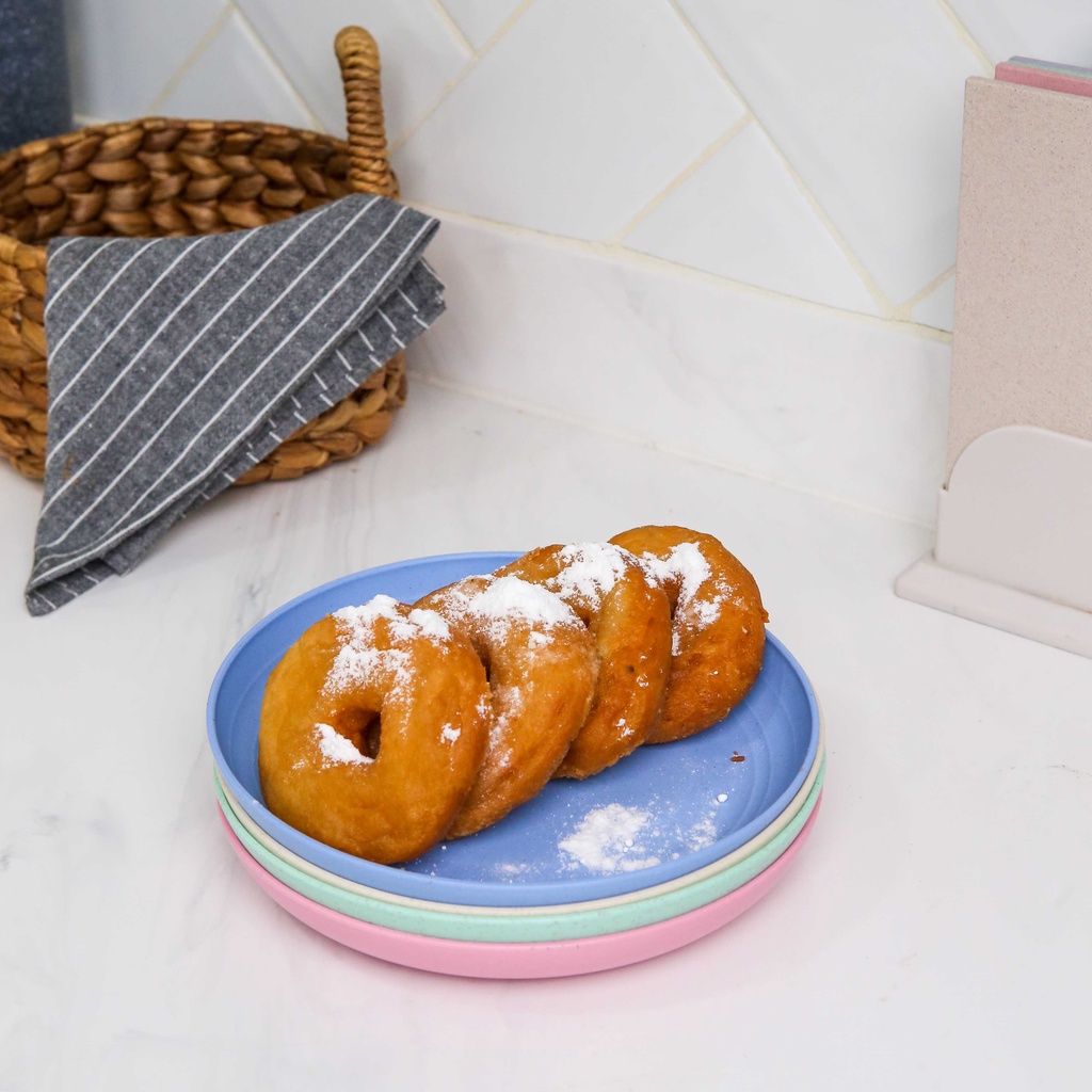 ISI 4-5 Piring Makan Plastik Mangkok Mie Instan | AIUEO Piring Makan Set 19.5cm Free Mangkok Set Wheat Straw Aesthetic Estetik Plastik