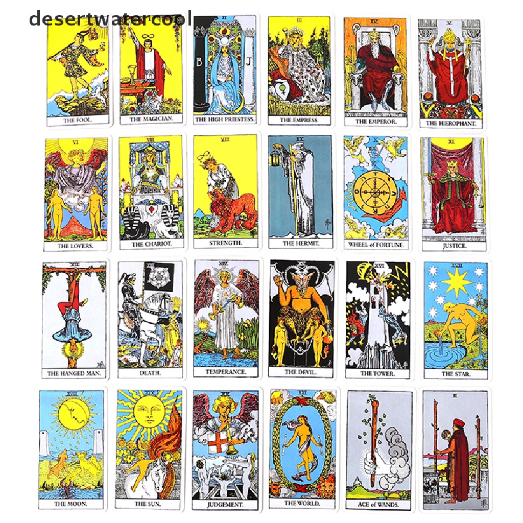 Kotak Besi Kartu Tarot Ramalan Dengan Manual Untuk Pesta