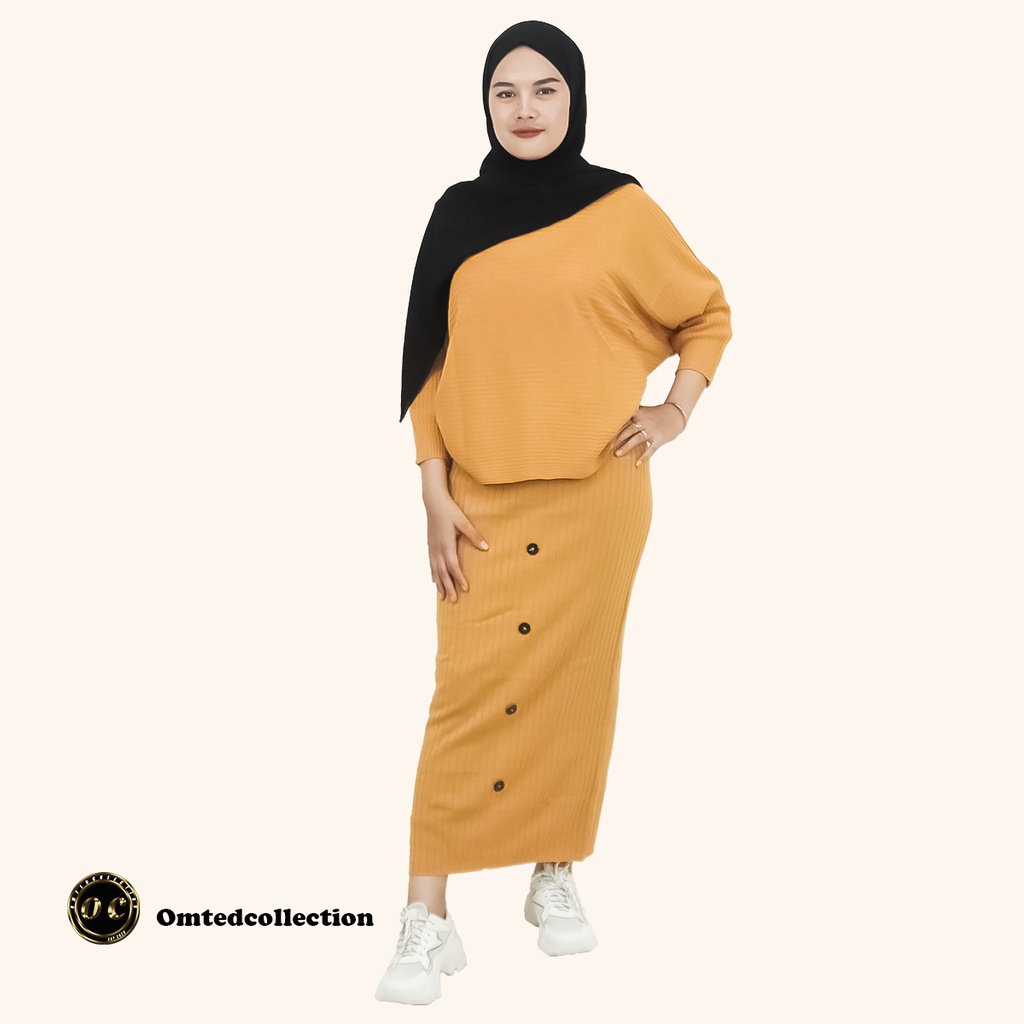 Setelan wanita dewasa / Oneset rajut rok dan sweater bahan premium banyak pilihan warna