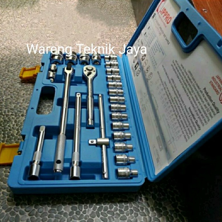 KUNCI SHOCK SET 24 PCS LIPPRO ORIGINAL JAPAN SOCKET WRENCH SET 1/2"