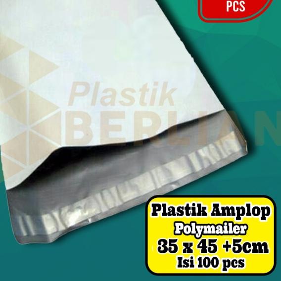 

Plastik Amplop Packaging Polymailer Polybag 35x45 isi 100 White